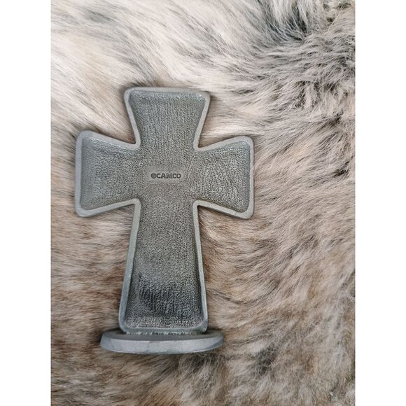 Camco Metal Cross Figurine "God Bless Nurses" With Inspirational Message & Stand - Picture 3 of 5